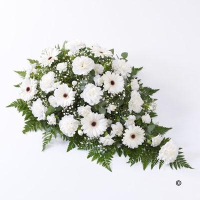 Carnation and Germini Teardrop Spray White