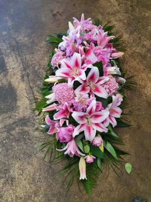 Pink Lily Casket Spray